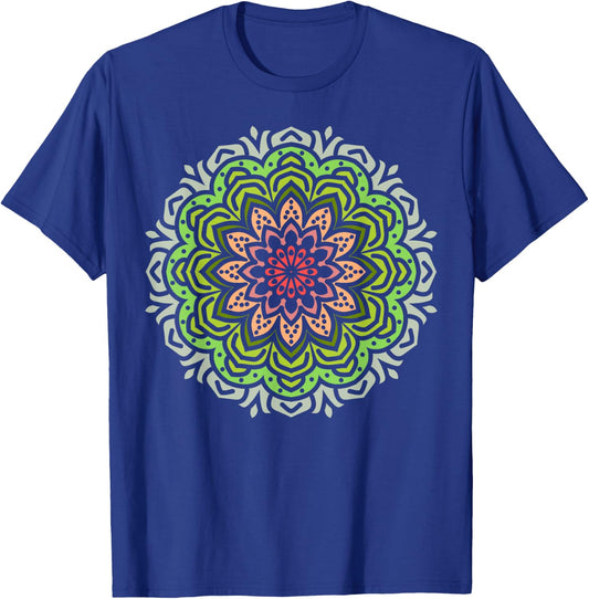 Bold Zen Mandala – Intricate Dot Art T-Shirt - T-Shirt | Royal