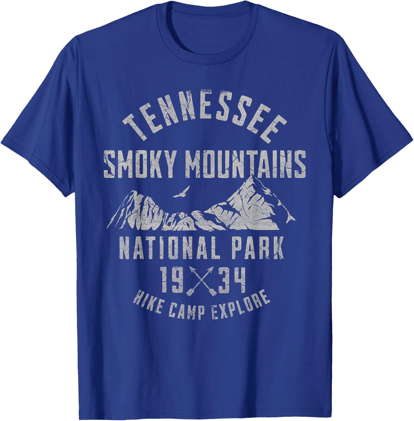 Smoky Mountains National Park Tennessee Hiking Outdoors T-Shirt - T-Shirt | Royal