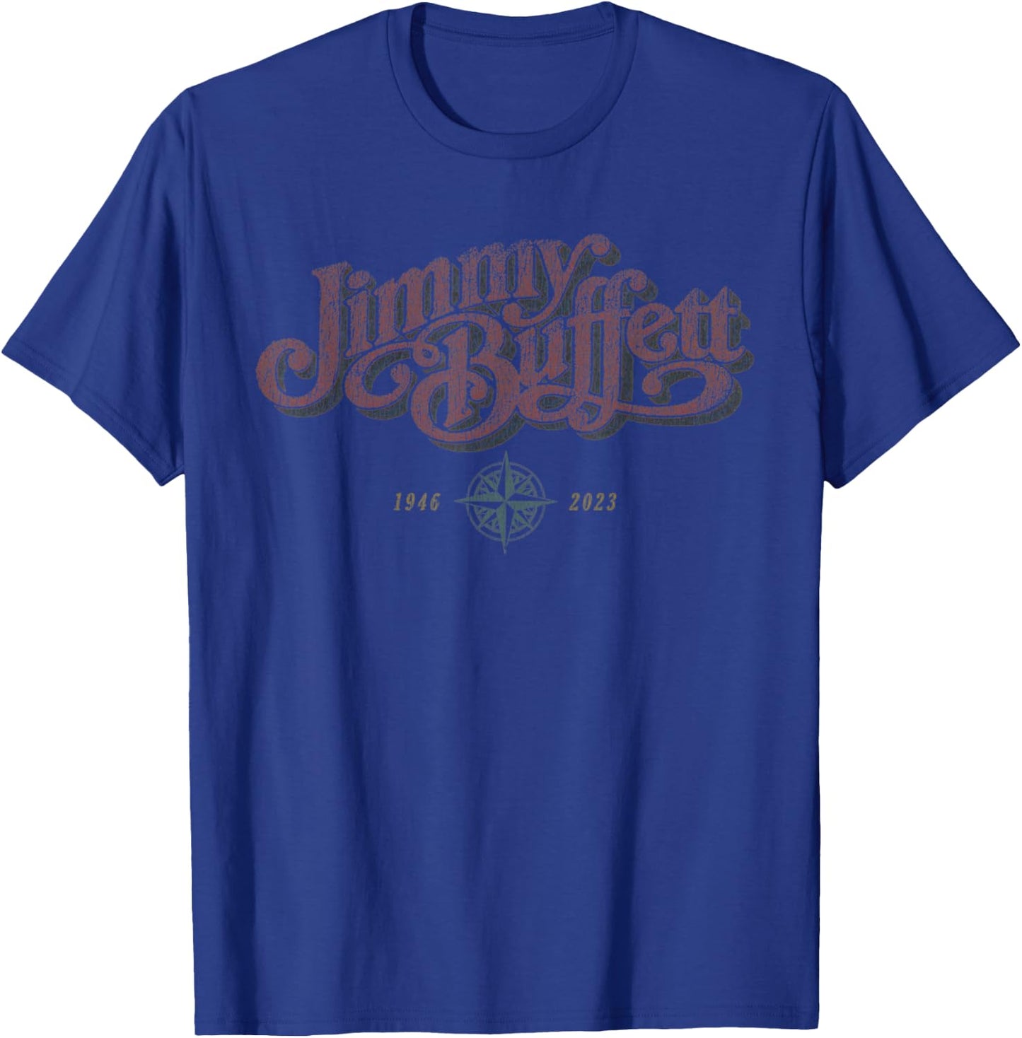 Vintage Jim Buffet Tribute Latitudes Distressed T-Shirt - T-Shirt | Royal