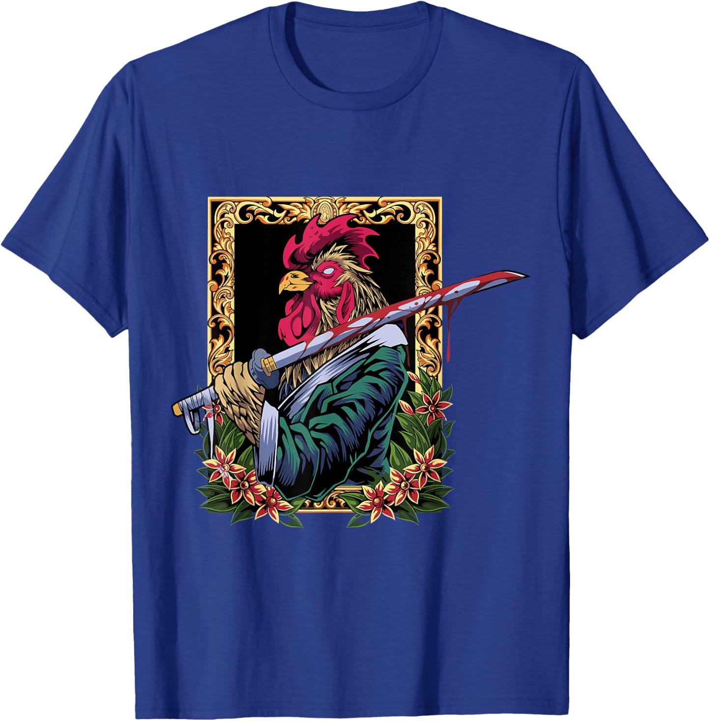 Rooster Fighter Chicken T-Shirt - T-Shirt | Royal