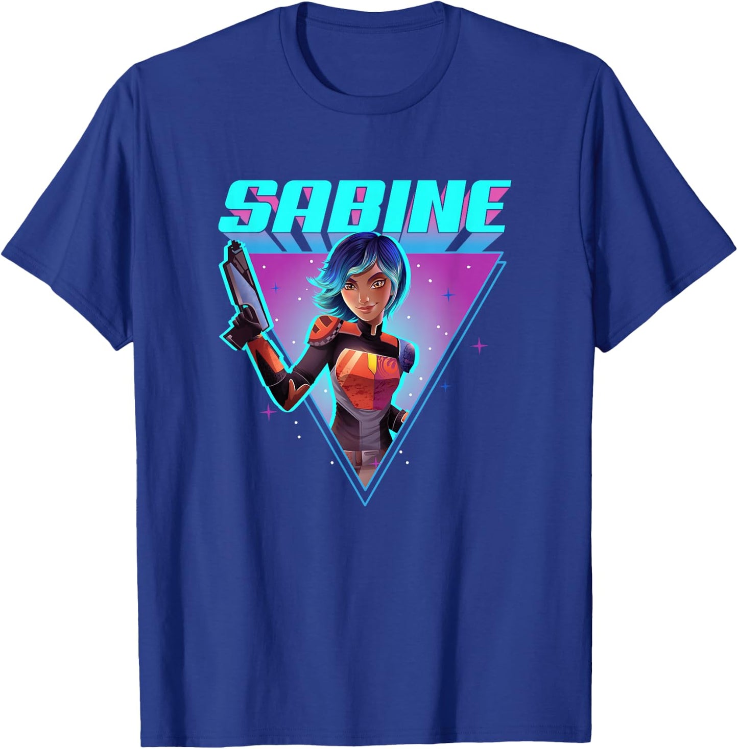 Star Wars Forces Of Destiny Sabine Wren Bright Neon Portrait T-Shirt - T-Shirt | Royal