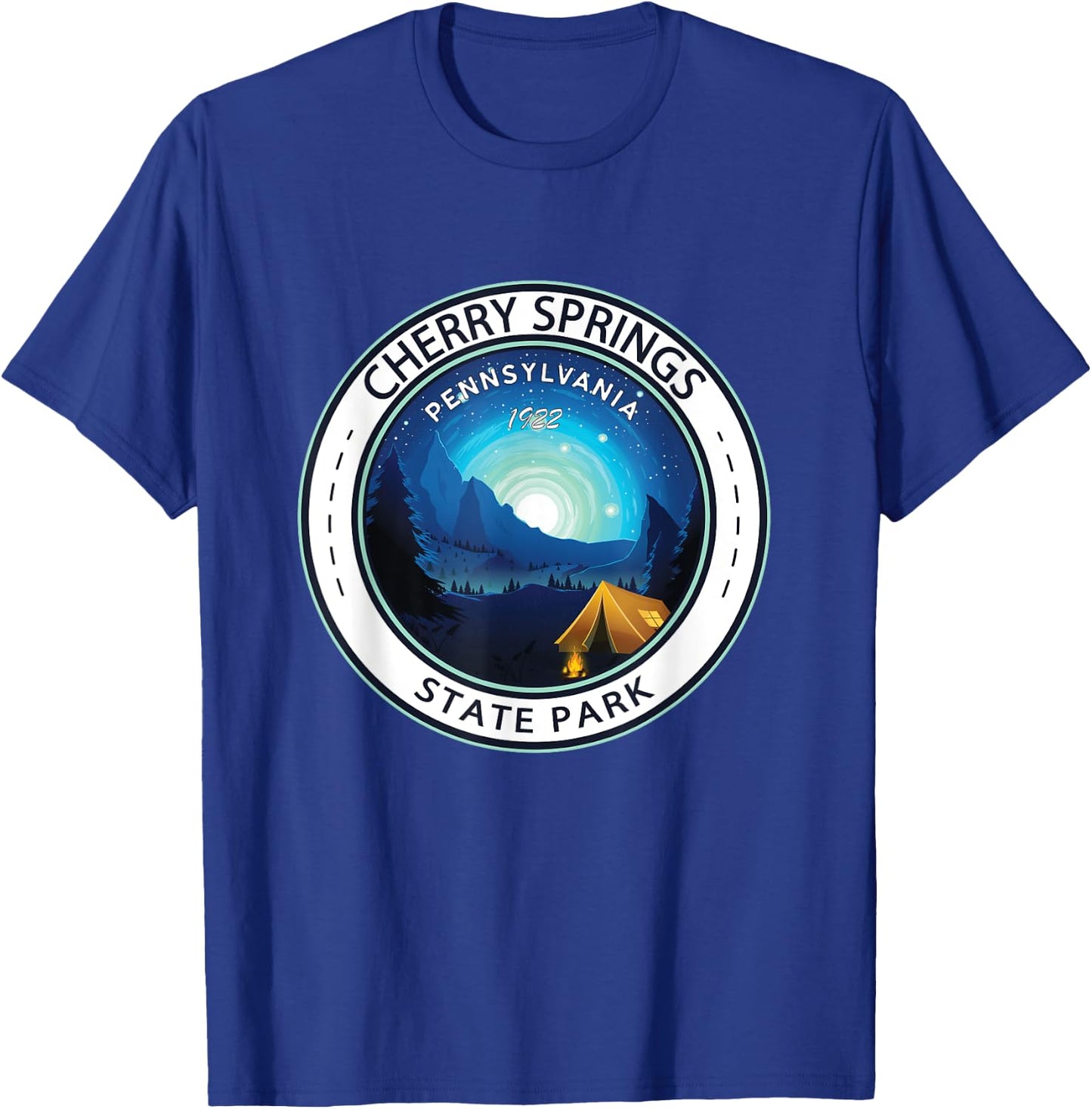 Cherry Springs State Park Pennsylvania Badge Vintage T-Shirt - T-Shirt | Royal