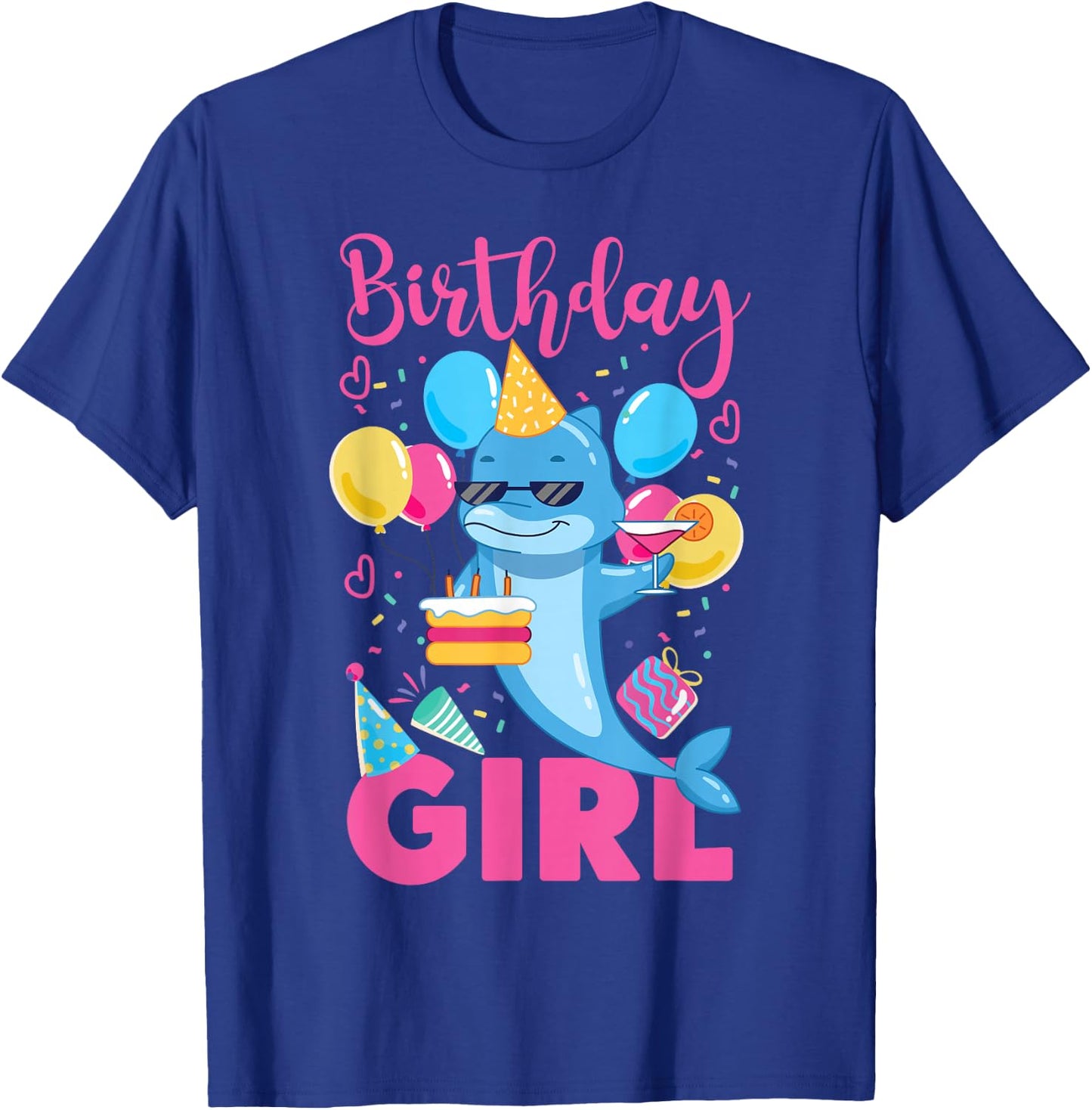 Dolphin Birthday Birthday Girl T-Shirt - T-Shirt | Royal