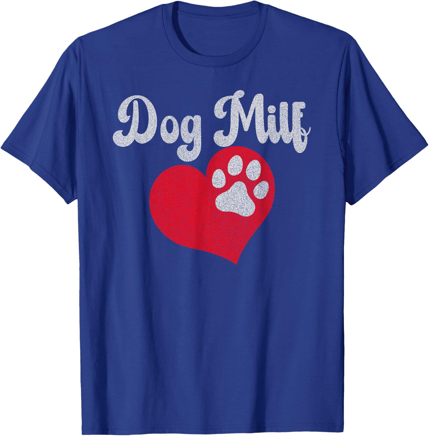 Vintage Dog Milf Cute Red Heart Dog Paw Dog Mom T-Shirt - T-Shirt | Royal