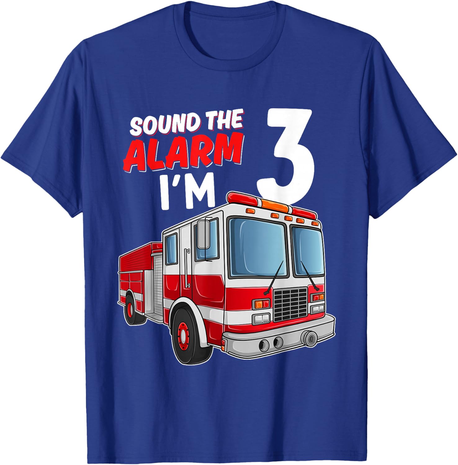 Kids Fire Truck 3rd Birthday 3 Years Old Boys Girls Kids T-Shirt - T-Shirt | Royal