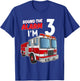 Kids Fire Truck 3rd Birthday 3 Years Old Boys Girls Kids T-Shirt - T-Shirt | Royal
