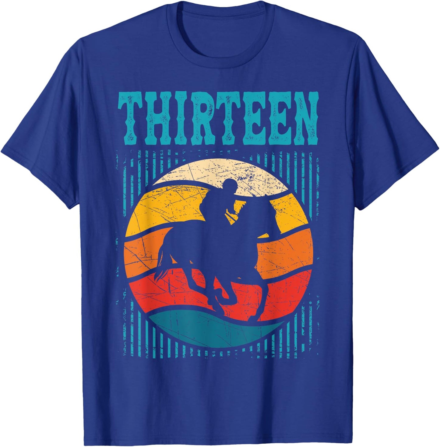 13th Birthday Horse Rider Fan 13 Years old Girls Boys T-Shirt - T-Shirt | Royal