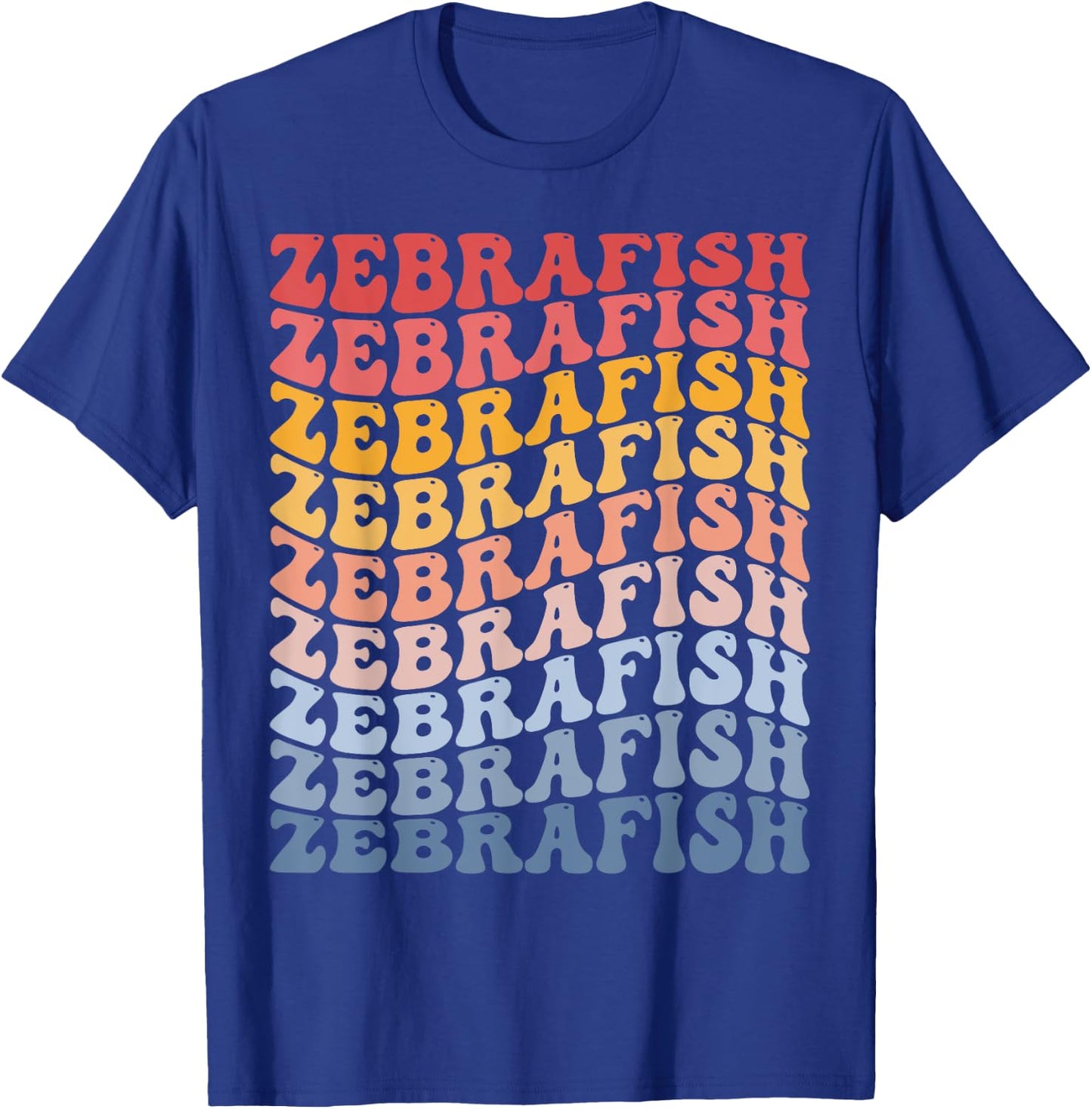 Zebrafish Groovy Retro Fish T-Shirt - T-Shirt | Royal