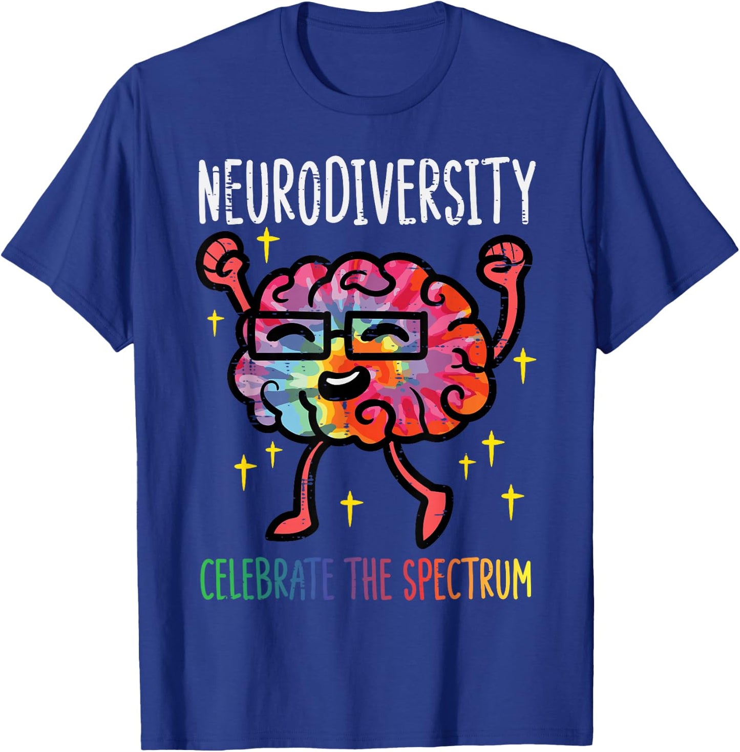 Neurodiversity Brain Autism Awareness ASD ADHD Men Women Kid T-Shirt - T-Shirt | Royal