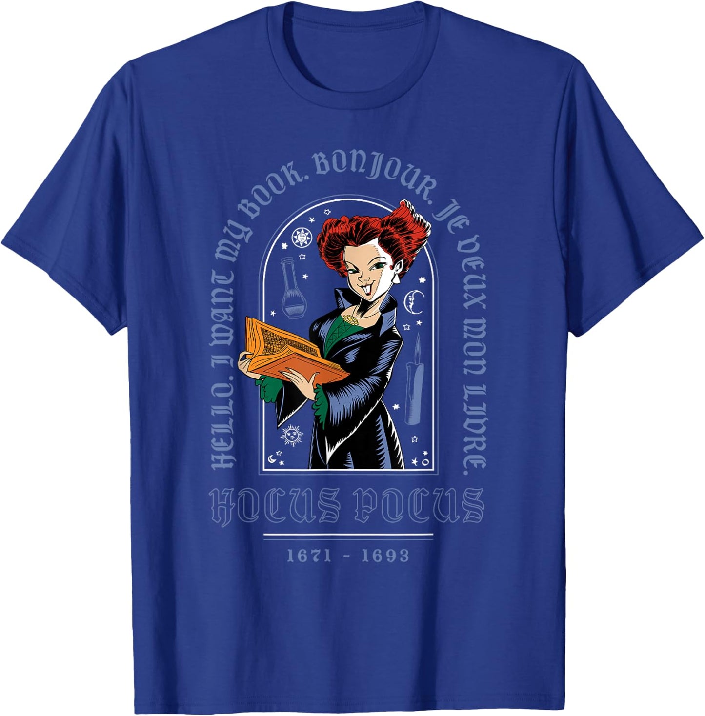Disney Hocus Pocus Halloween Winifred Sanderson Want My Book T-Shirt - T-Shirt | Royal