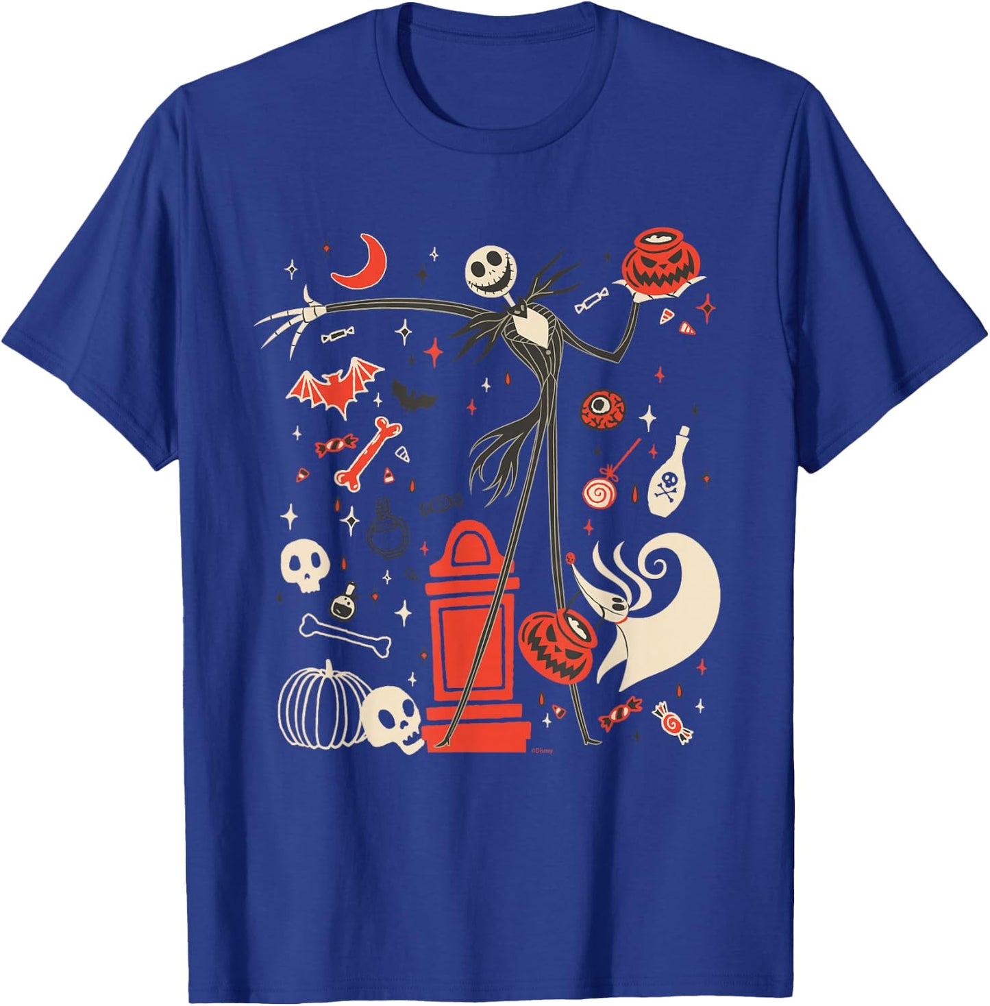 Disney The Nightmare Before Christmas Jack & Zero Halloween T-Shirt - T-Shirt | Royal