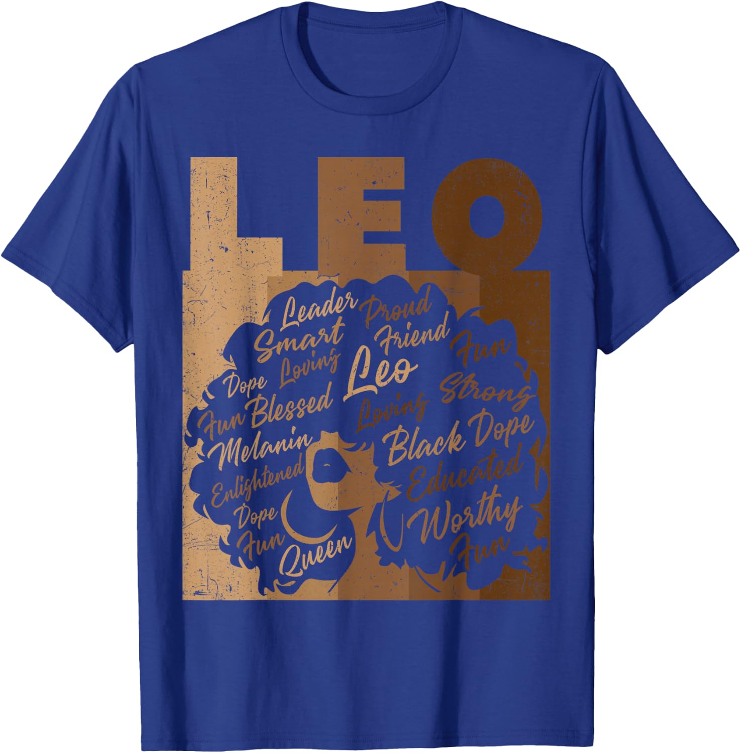 Leo Girl African American Women Melanin Birthday T-Shirt - T-Shirt | Royal