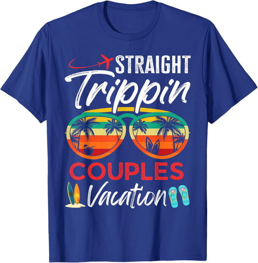 Straight Trippin Couples Vacation Travel Honeymoon Matching T-Shirt - T-Shirt | Royal