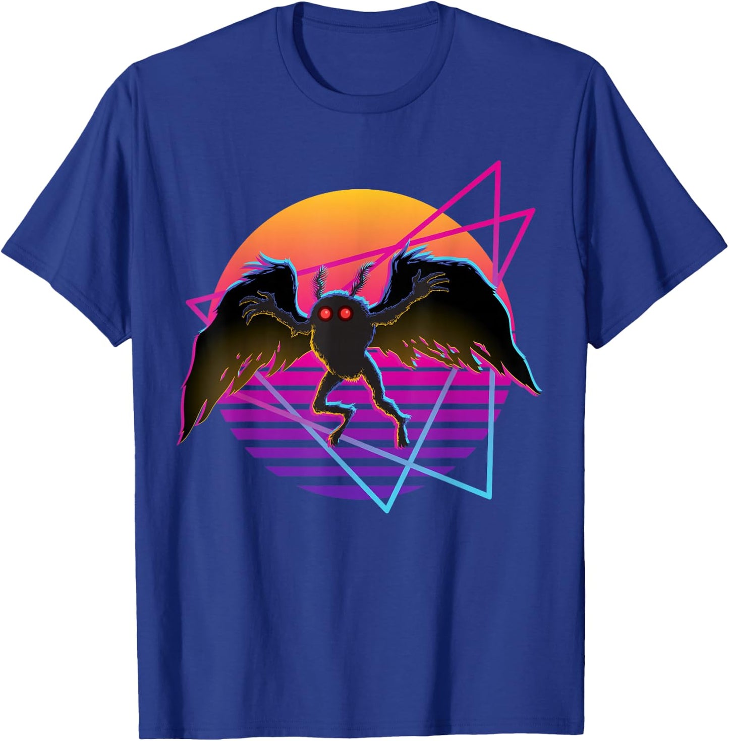 80s Mothman Retro 70s Monster Creepy Folklore Cryptid T-Shirt - T-Shirt | Royal