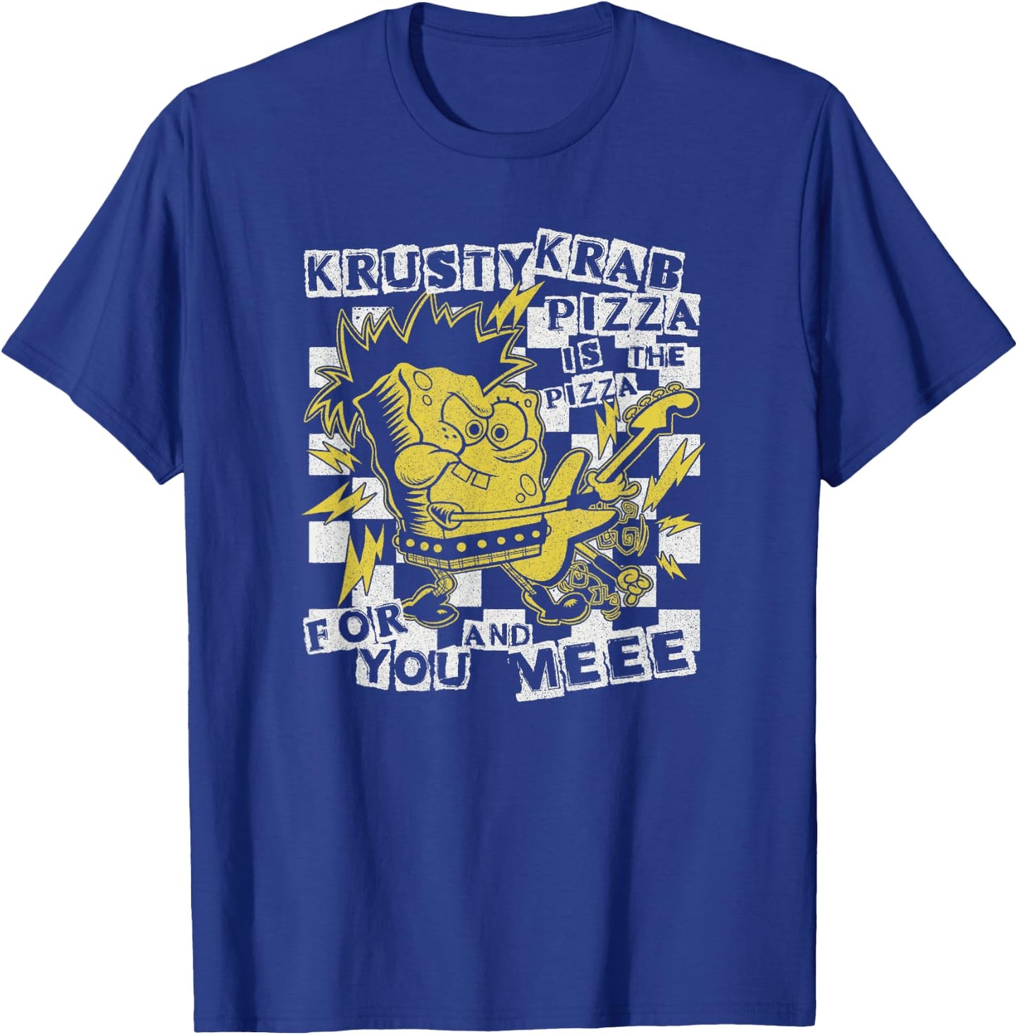 SpongeBob SquarePants Punk Rock Star Krusty Krab Pizza Song T-Shirt - T-Shirt | Royal