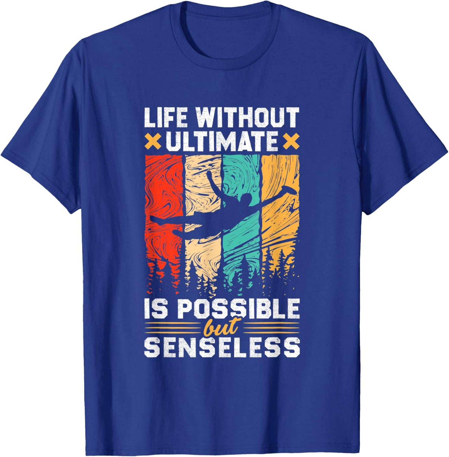 Retro Ultimate Frisbee Player Men Women Vintage Flying Disc T-Shirt - T-Shirt | Royal