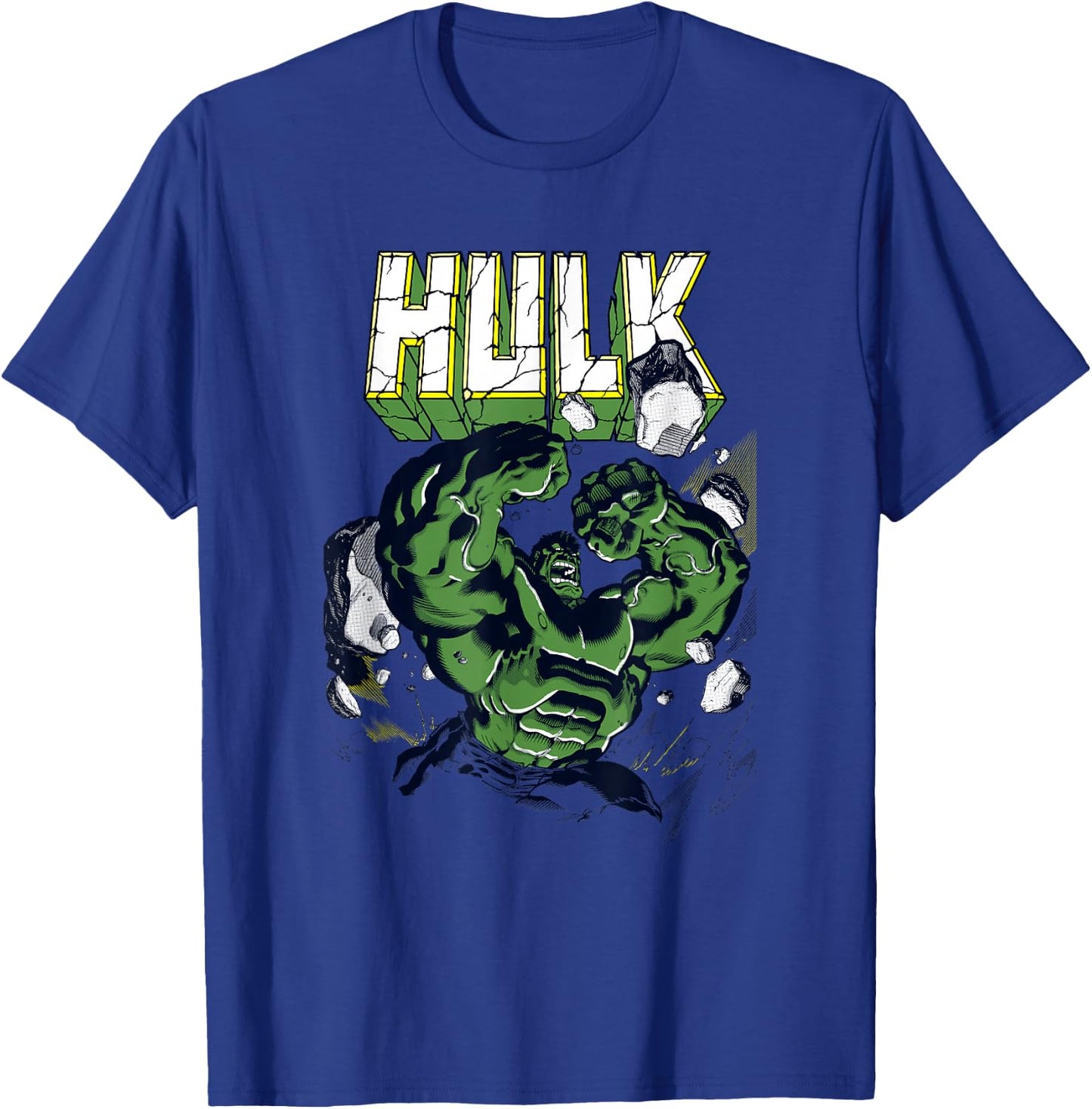 Marvel Comics Retro Classic Hulk Smashing Through Rubble T-Shirt - T-Shirt | Royal