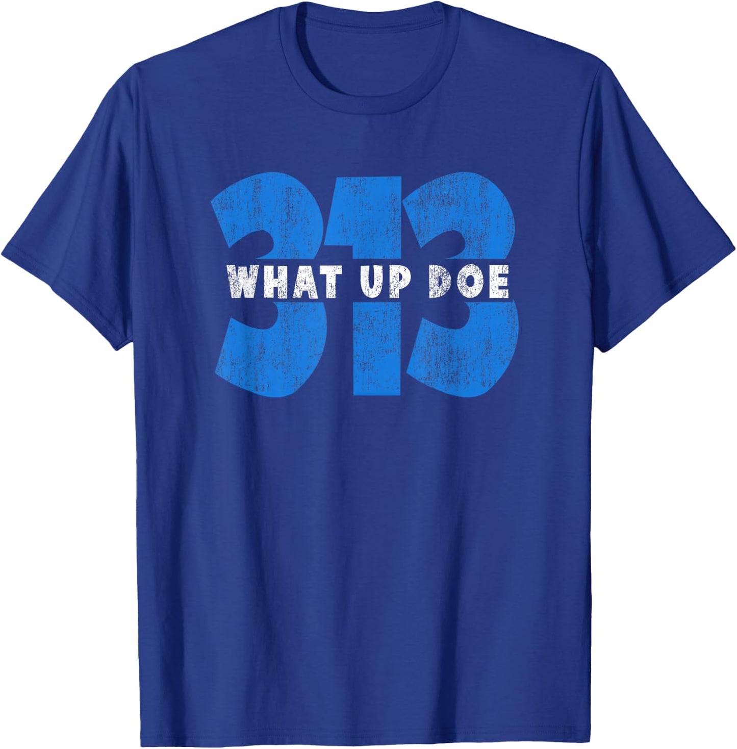 Detroit Born and Raised 313 Detroit Area Code Vintage Modern Blend Black T-Shirt - T-Shirt | Royal