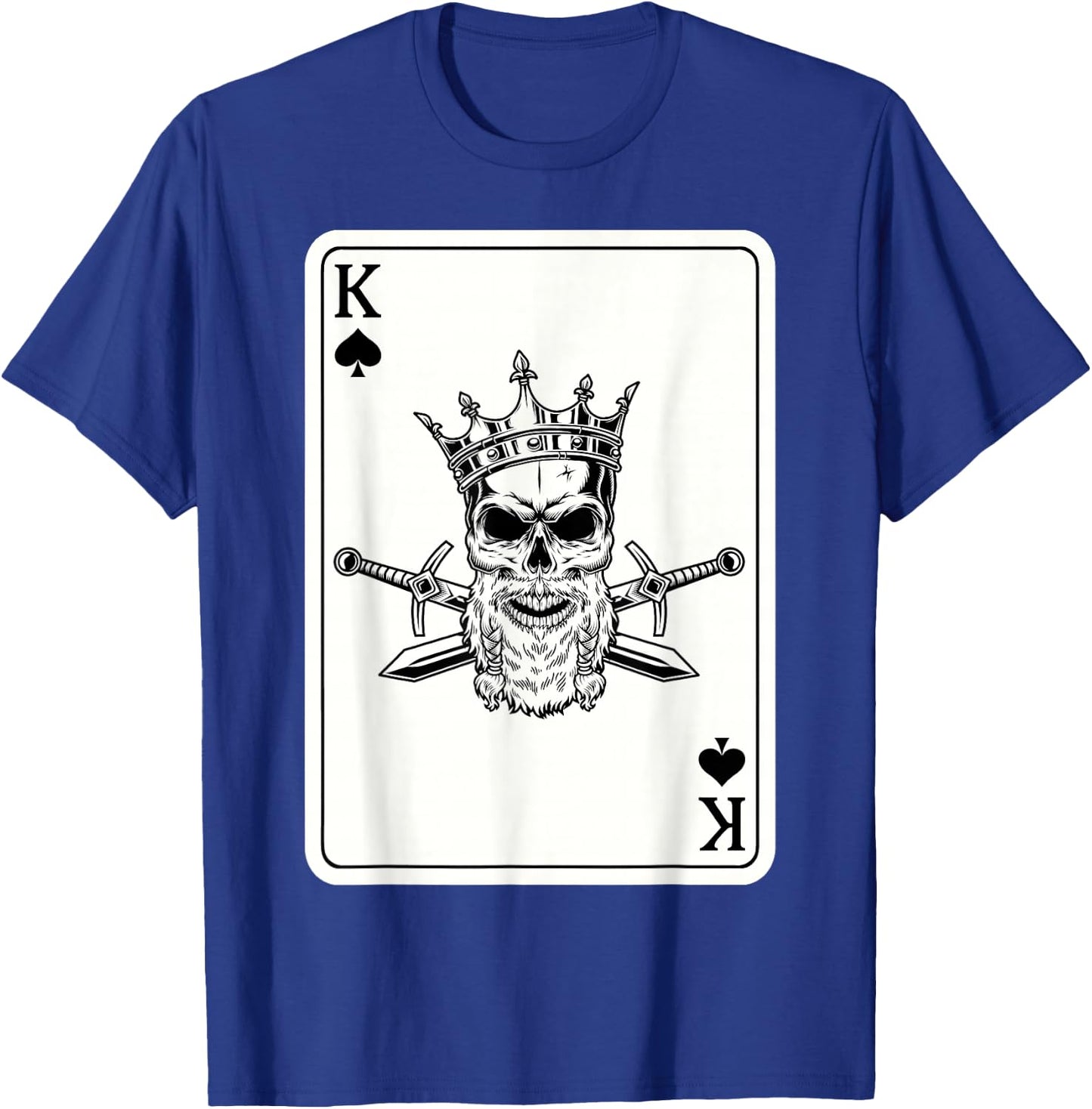 Couple Matching King And Queen of Spades 2/2 Skull Crown T-Shirt - T-Shirt | Royal