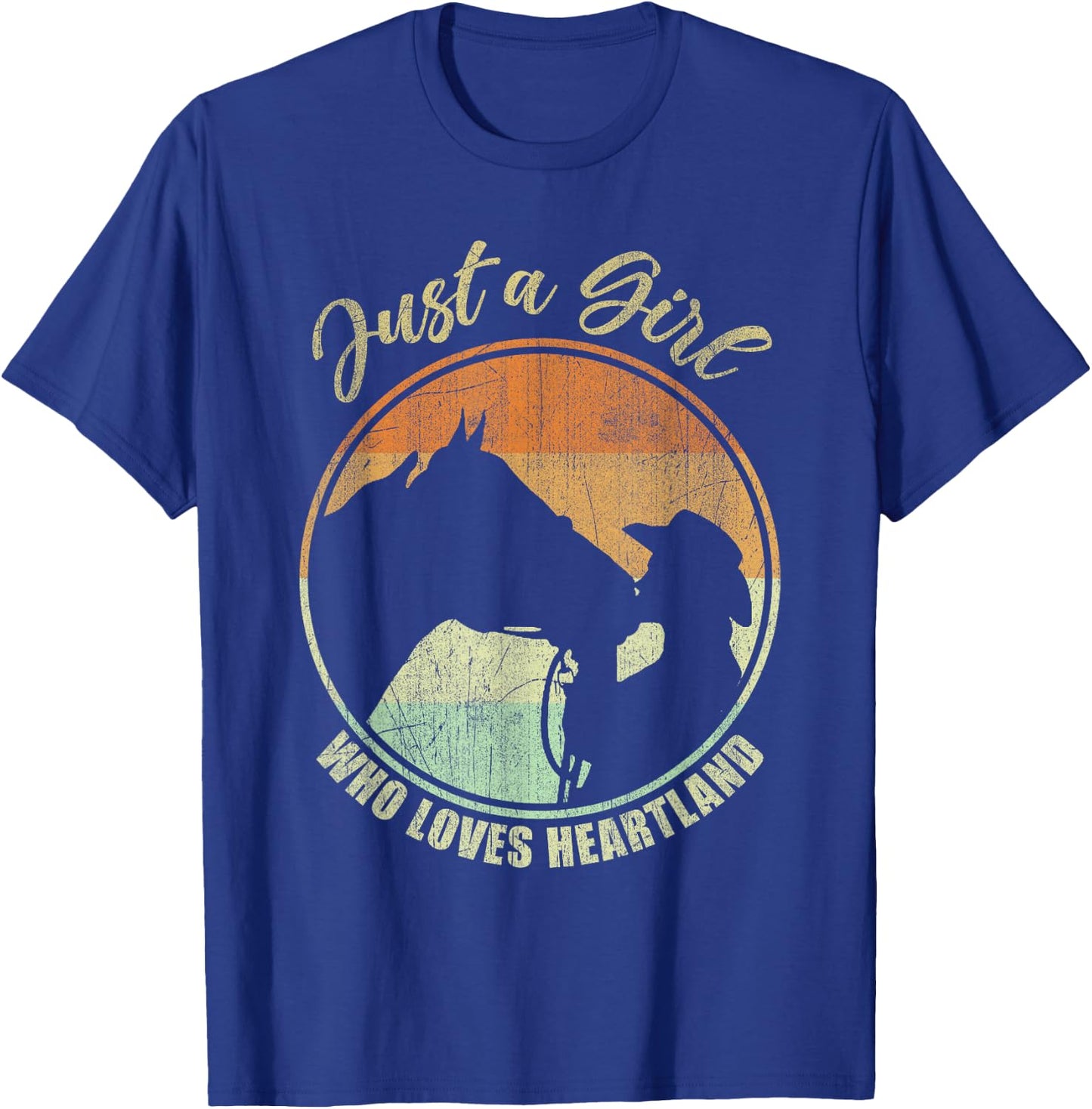 Just A Girl Who Loves Heartland Cowgirl Vintage T-Shirt - T-Shirt | Royal
