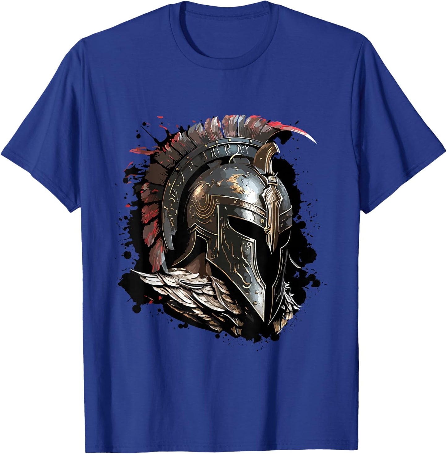 Spartan Helmet Warrior Gladiator Gym Fitness Workout T-Shirt - T-Shirt | Royal