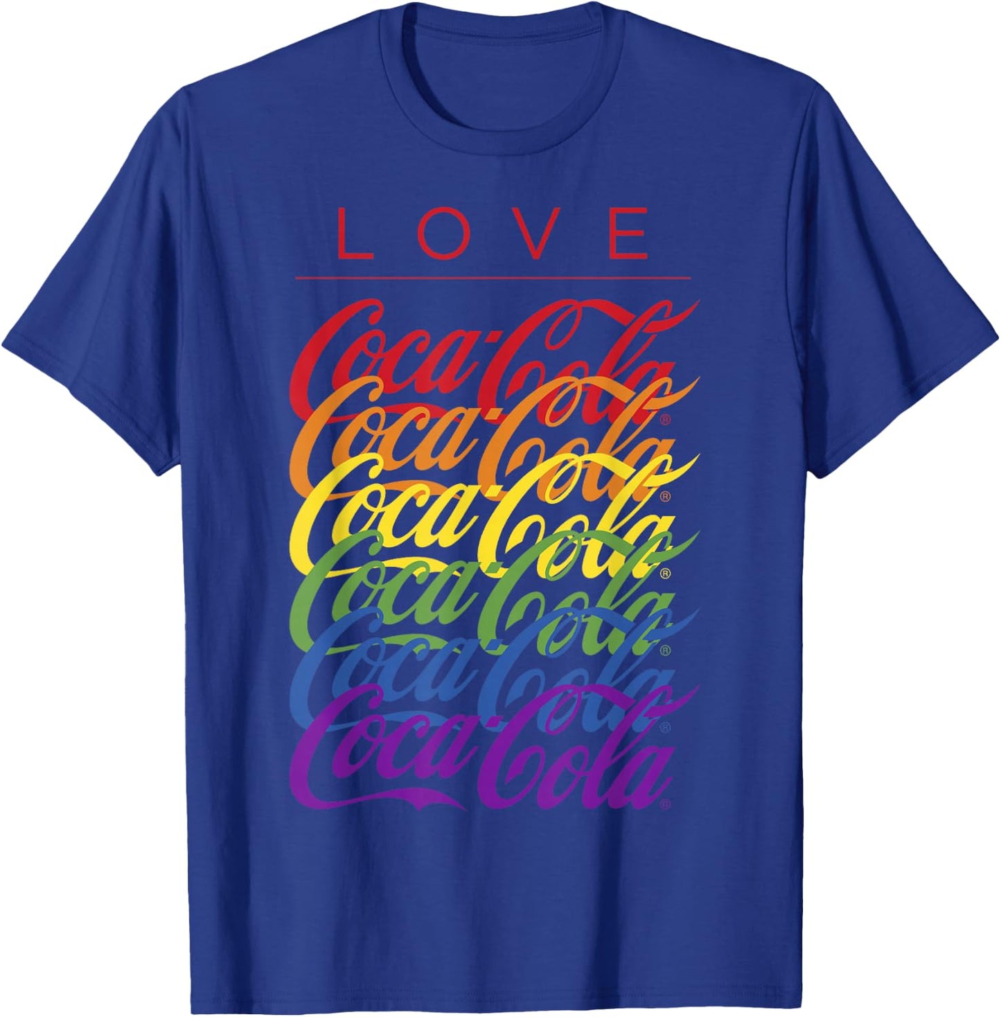 Coca-Cola Pride Love Rainbow Logo Stack T-Shirt - T-Shirt | Royal