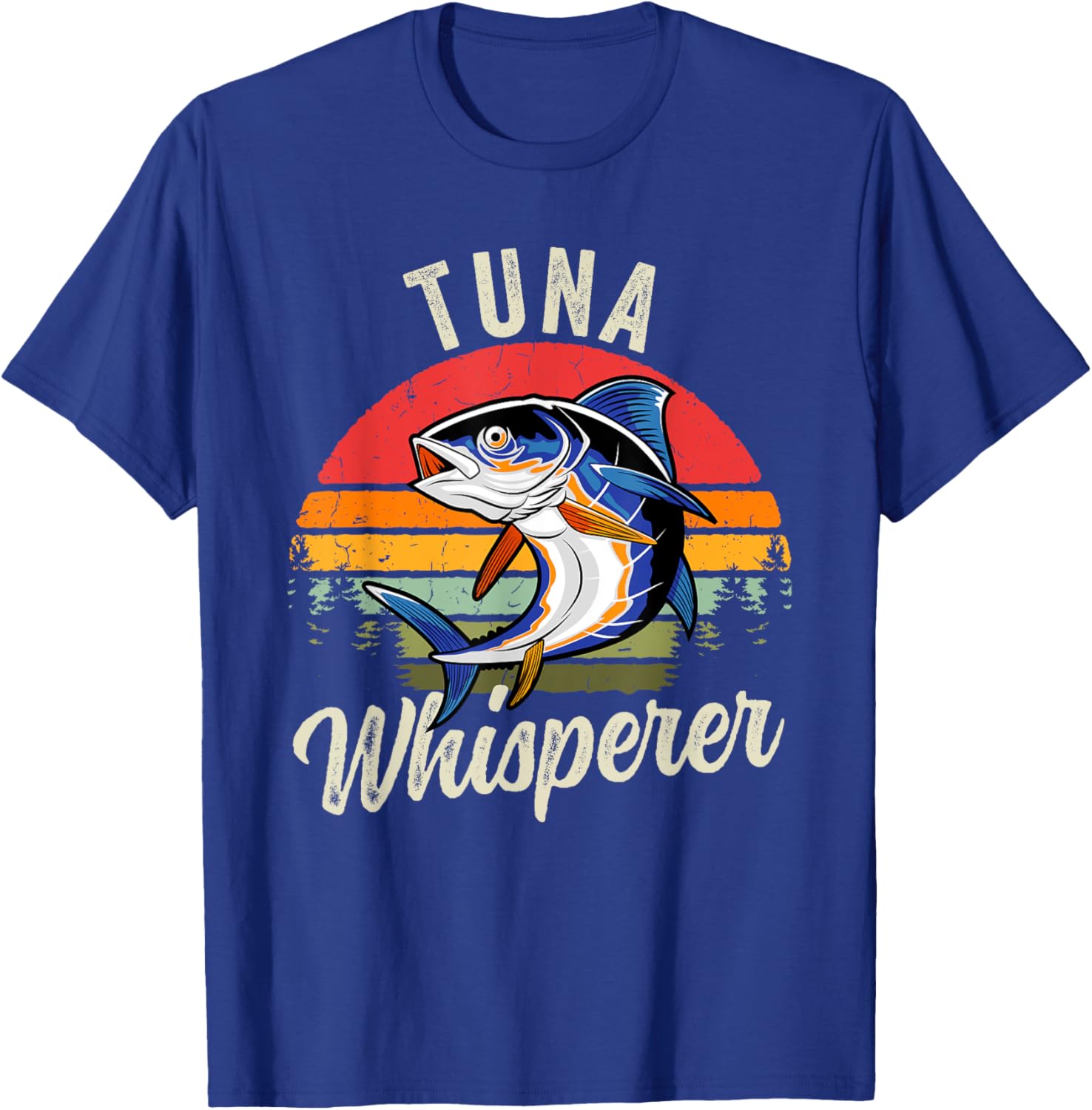 Vintage Tuna Whisperer Funny Fish Deep Sea Fishing Lover T-Shirt - T-Shirt | Royal