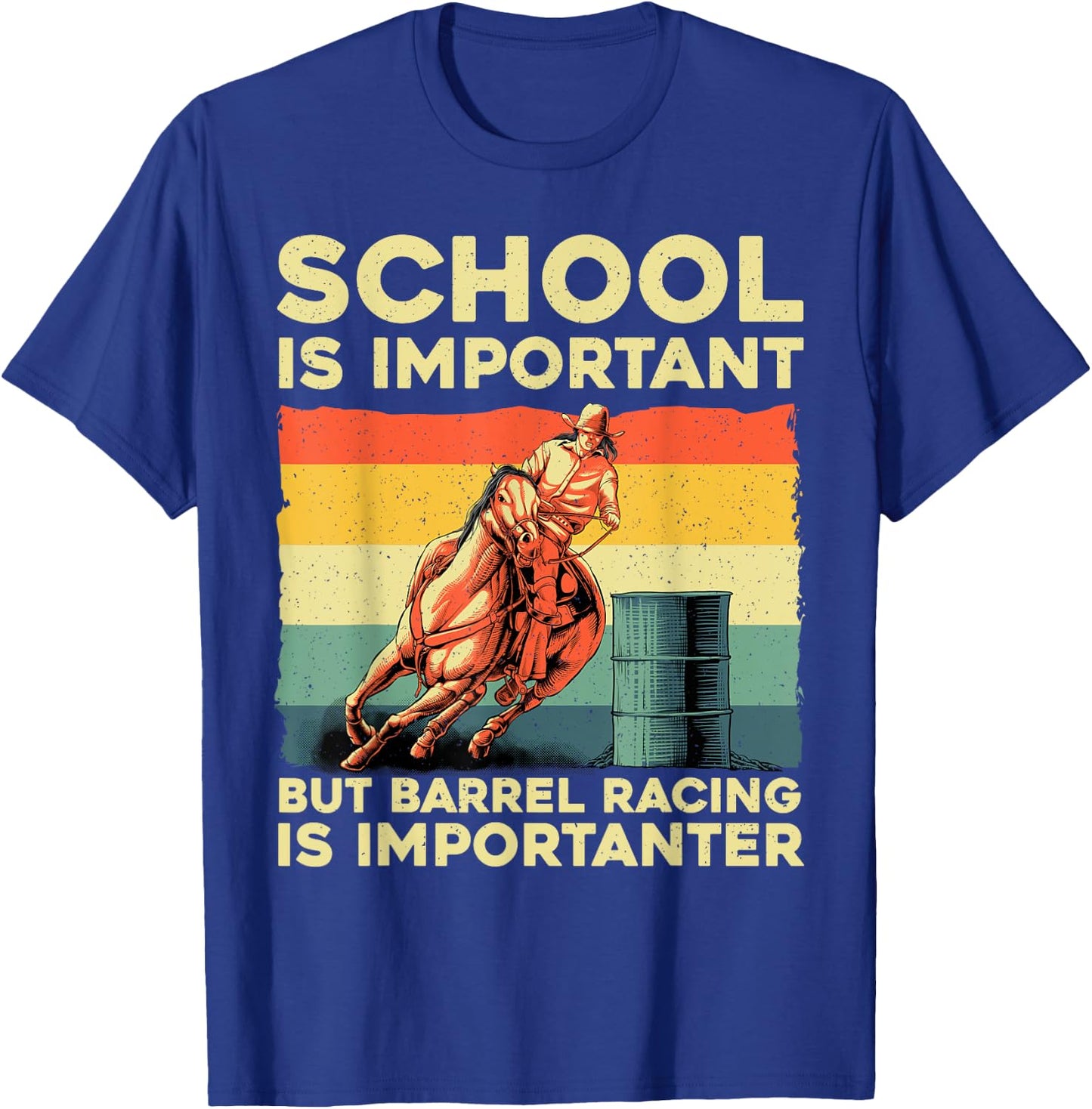 Best Barrel Racing Art Women Kids Barrel Racer T-Shirt - T-Shirt | Royal