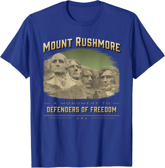 Mount Rushmore Defenders of Freedom South Dakota USA T-Shirt - T-Shirt | Royal