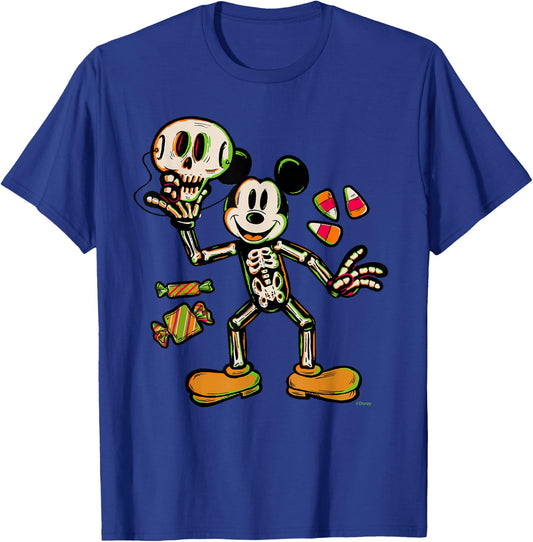 Disney Mickey Mouse Trick & Treat Skeleton Costume Halloween T-Shirt - T-Shirt | Royal