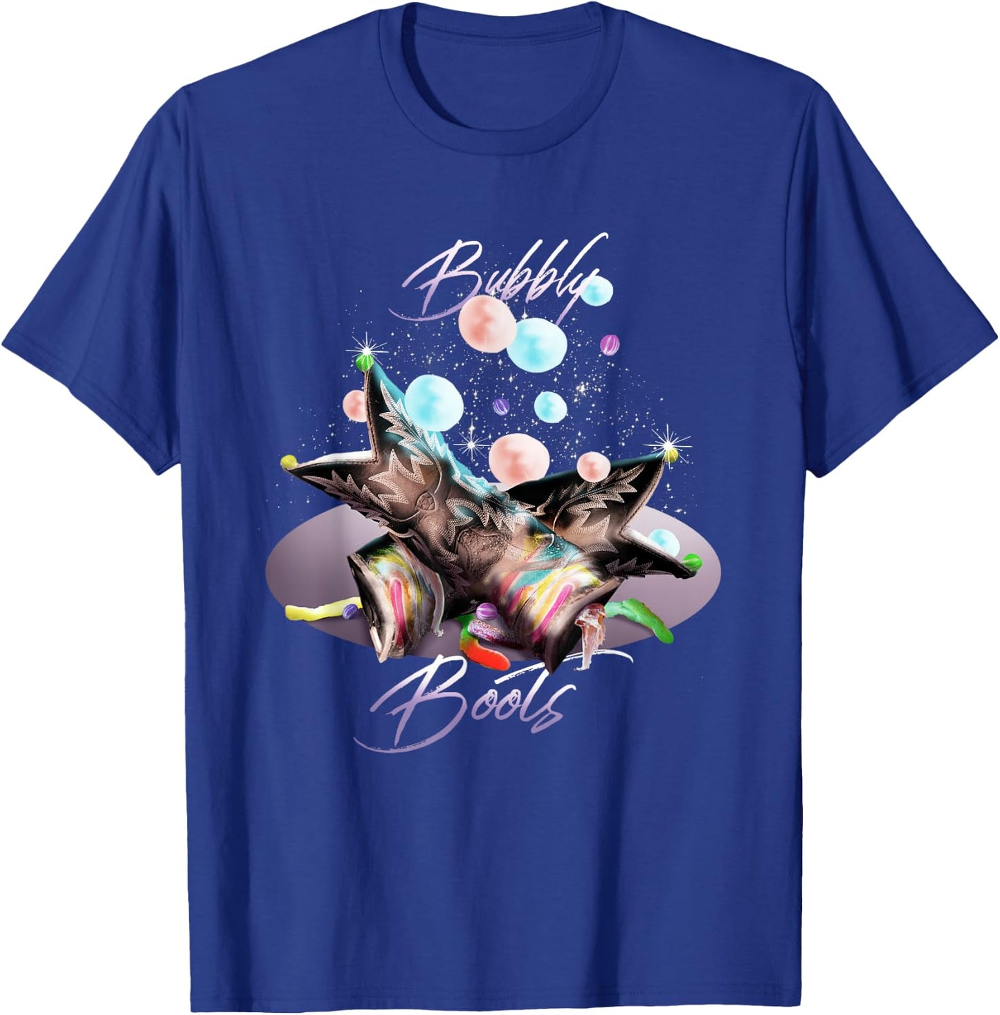Bubble Gum and Cowboy Boots, Bubbly Boots T-Shirt - T-Shirt | Royal