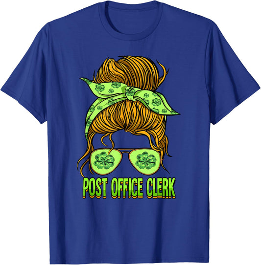 St Patricks Day Post Office Clerk T-Shirt - T-Shirt | Royal
