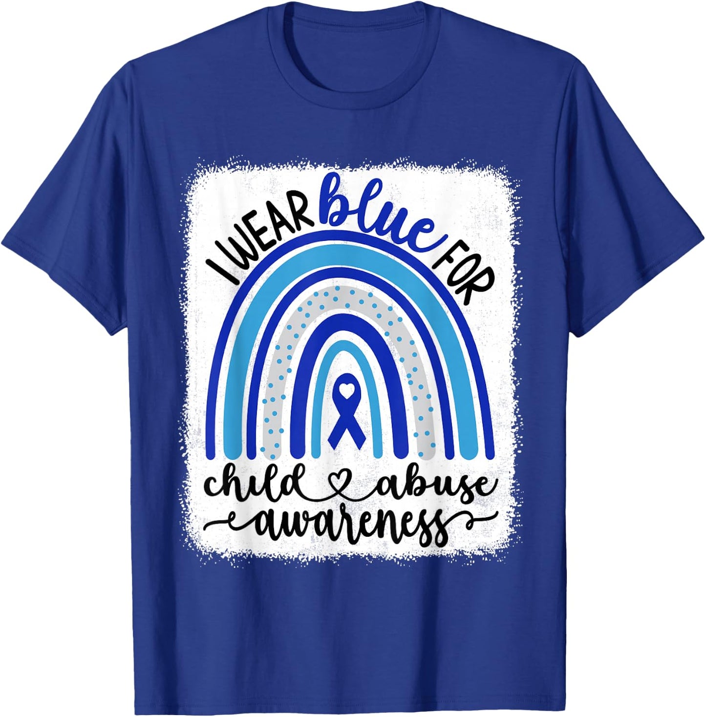 In April We Wear Blue Pinwheel Child Abuse Prevention Month T-Shirt - T-Shirt | Royal