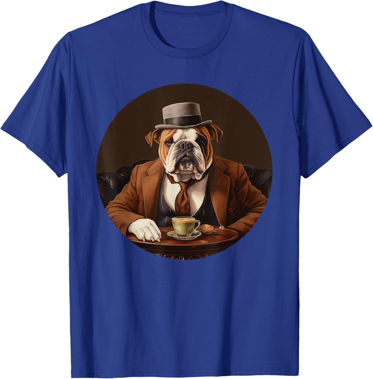 English Bulldog English Gentleman Funny Dog Victorian T-Shirt - T-Shirt | Royal