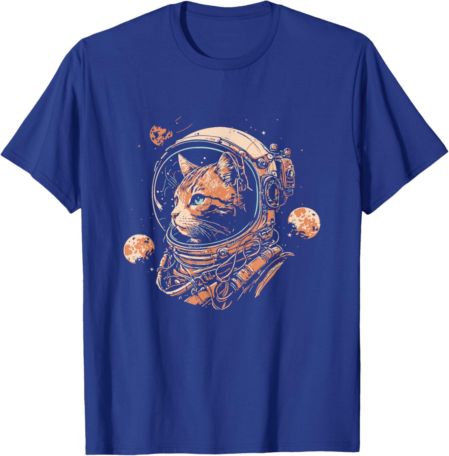 Space Cat in Astronaut Helmet Costume Cute Cat Lover T-Shirt - T-Shirt | Royal