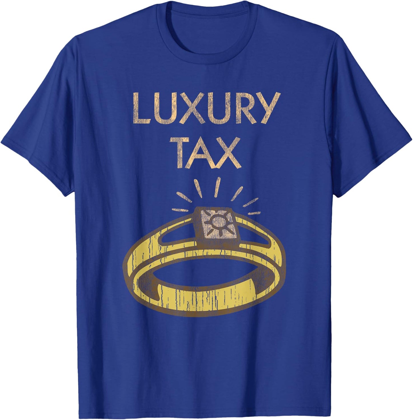 Monopoly Mr. Monopoly Luxury Tax Distressed Logo T-Shirt - T-Shirt | Royal