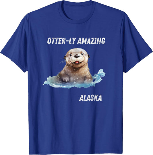 Otter-ly Amazing Alaska: Adorable Otter Graphic Souvenir T-Shirt - T-Shirt | Royal