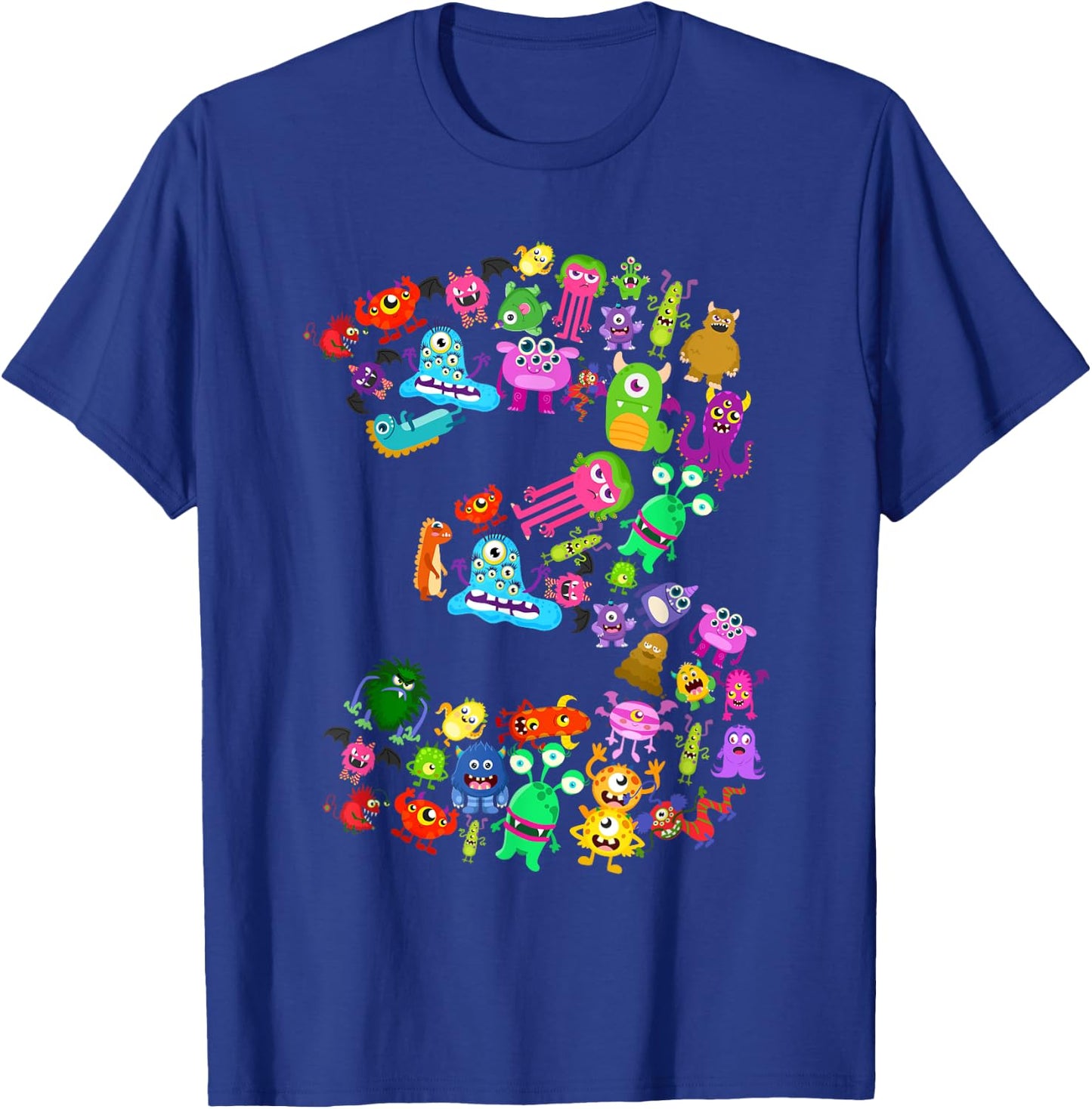 Little Monster 3 Three Years Old 3rd Birthday Party Monsters T-Shirt - T-Shirt | Royal