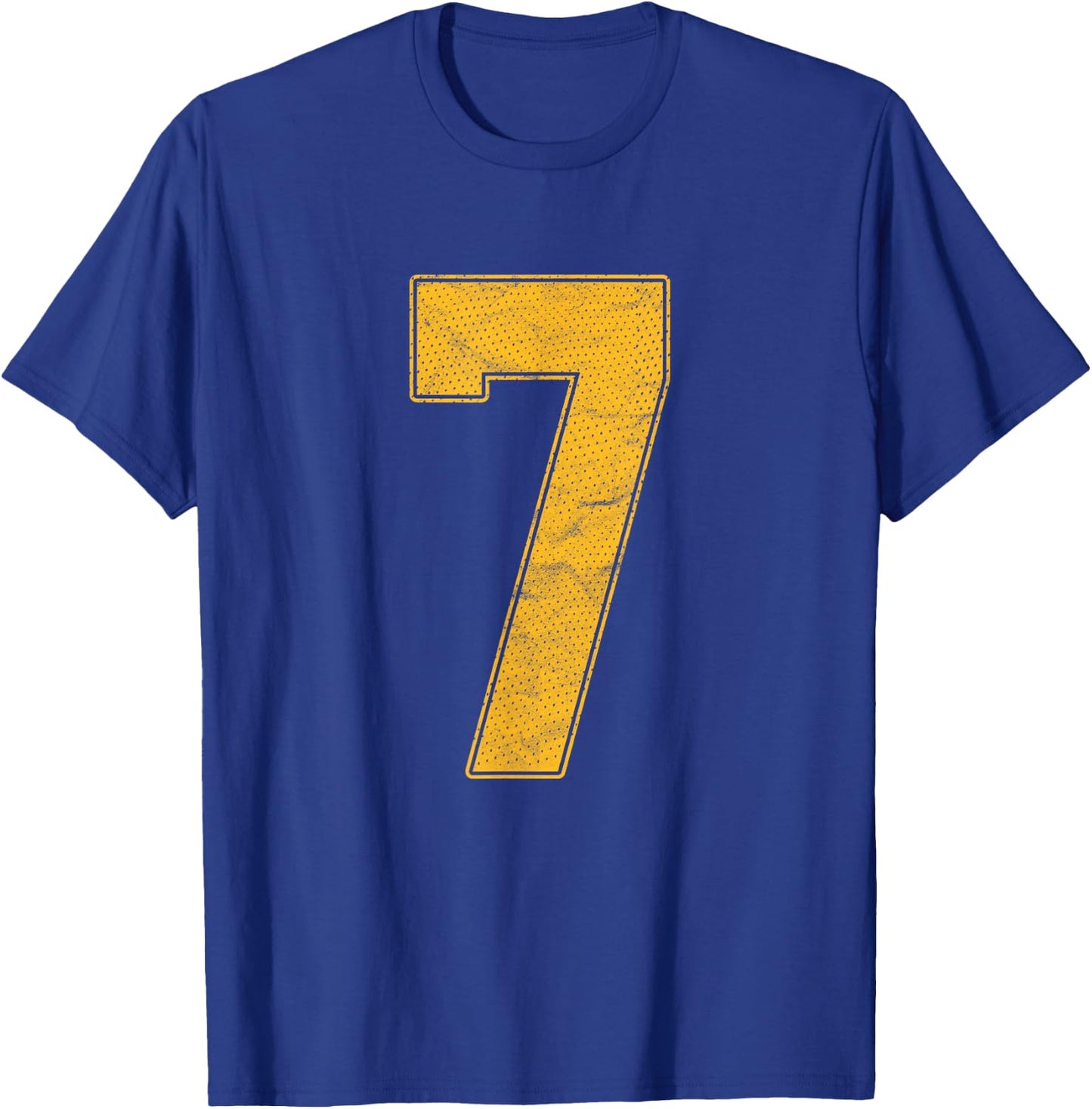 Number 7 Numbered Uniform Sports Team Jersey 7th Birthday T-Shirt - T-Shirt | Royal