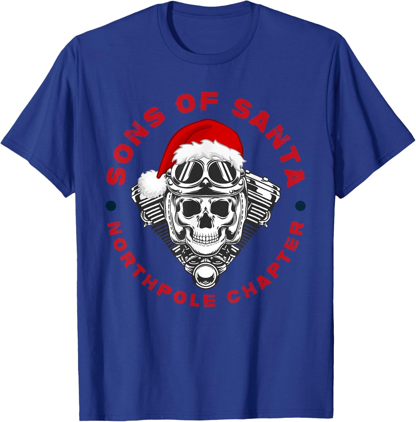 Funny Santa Motorcyle Biker Xmas Christmas 2025 T-Shirt - T-Shirt | Royal