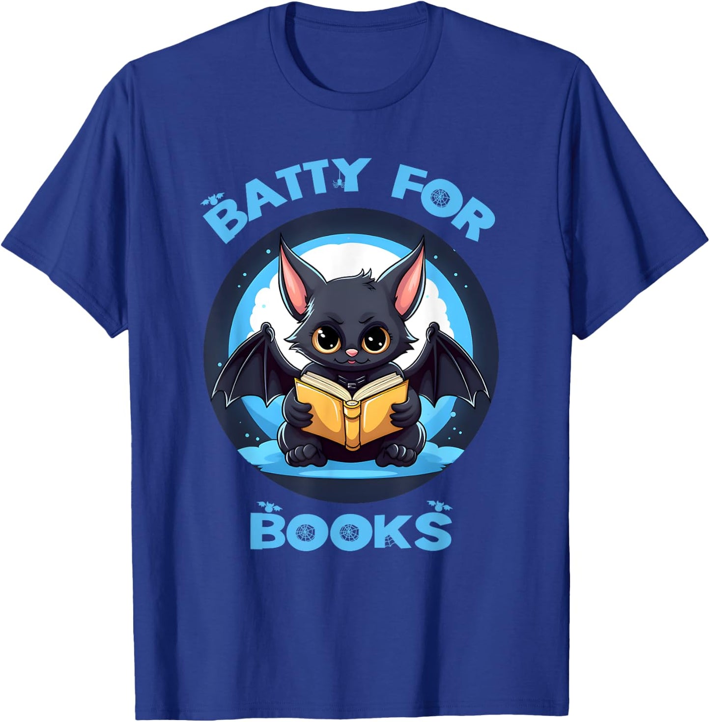 Batty About Books Lover Teacher Librarian Bookish Halloween Women Kids T-Shirt - T-Shirt | Royal