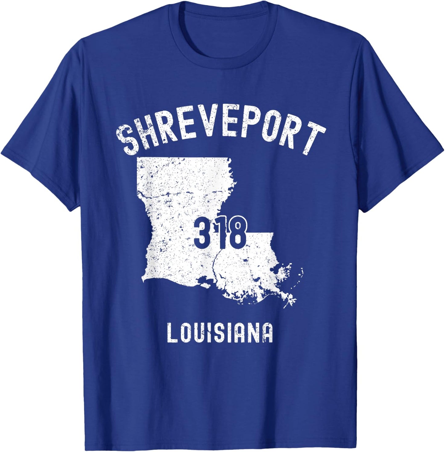 Shreveport Louisiana LA 318 Vintage Athletic Style T-Shirt - T-Shirt | Royal