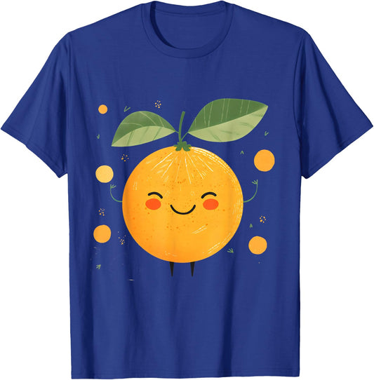 Cute Orange Fruits Happy Lover Tangerine Citrus Face Summers T-Shirt - T-Shirt | Royal