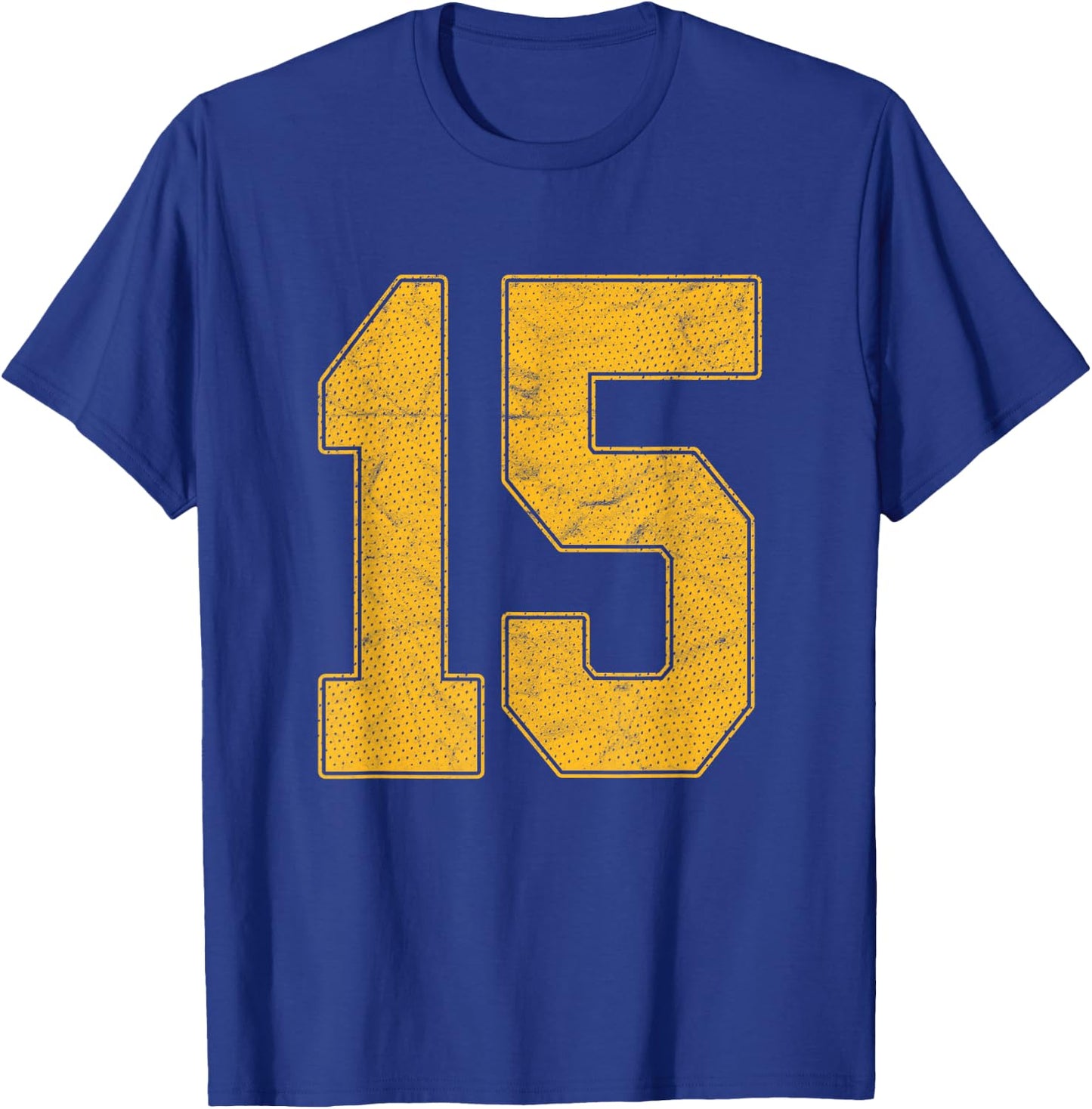 Number 15 Numbered Uniform Sports Team Jersey 15th Birthday T-Shirt - T-Shirt | Royal