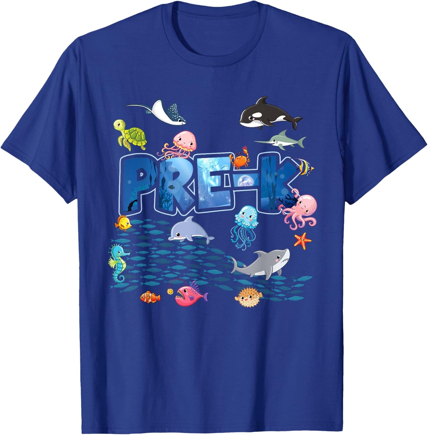 Pre-K Aquarium Cute First Day School PreK Kids Teachers T-Shirt - T-Shirt | Royal