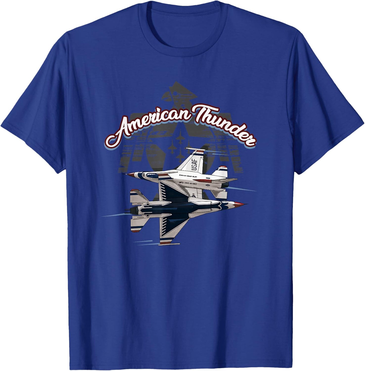 Vintage Military Aviation American Thunder T-Shirt - T-Shirt | Royal