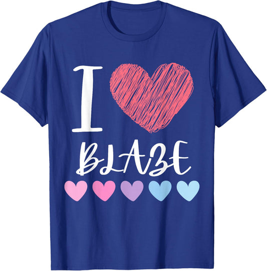 I Love BLAZE Personalized Name Cool Birthday Party T-Shirt - T-Shirt | Royal