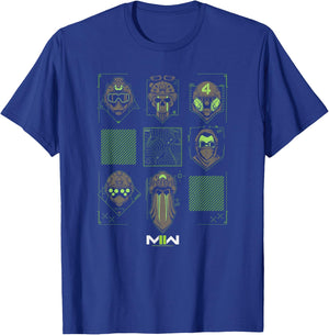 Call of Duty: Modern Warfare 2 Operators Faces Collage T-Shirt - T-Shirt | Royal