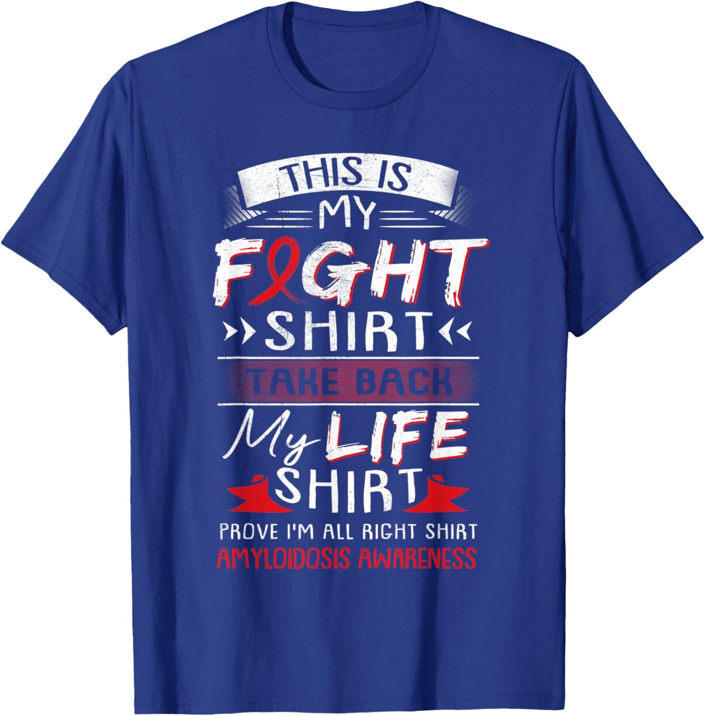 We Wear Burgundy Amyloidosis Awareness Ribbon Gift T-Shirt - T-Shirt | Royal
