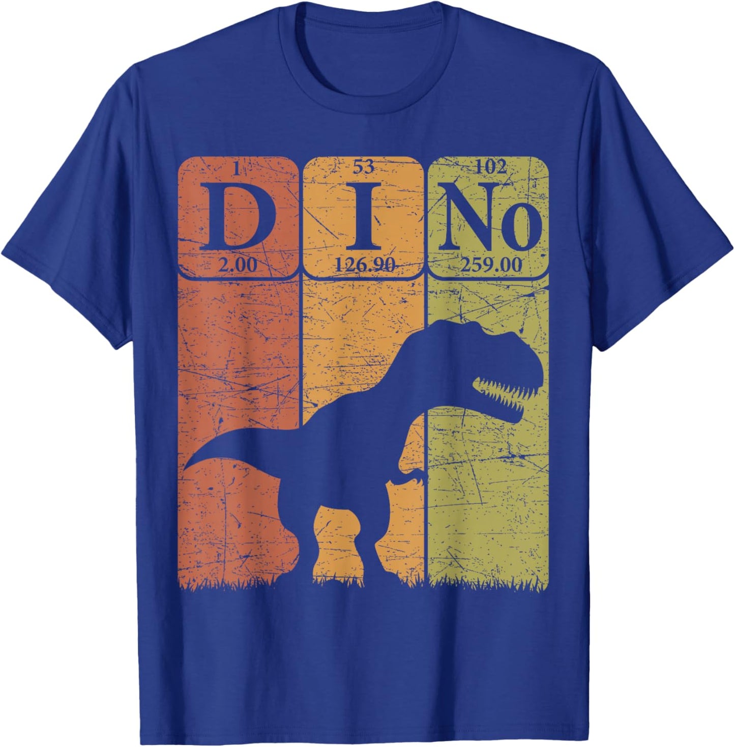 Dinosaur Periodic Table Elements T Rex Dino Paleontologist T-Shirt - T-Shirt | Royal